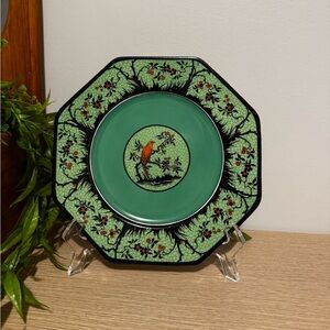 Elegant Wedgewood Green Decorative Plate “Cardinal”